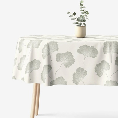 Goldea oválný ubrus bavlněné plátno listy ginkgo 80x140 cm