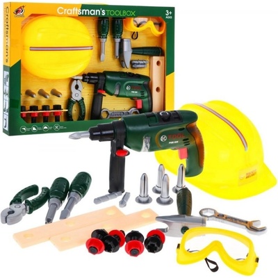Lean Toys sada náradia vŕtačka kladivo a prilba