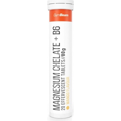 GymBeam Magnesium chelate + B6 šumivý 20 tablet mango