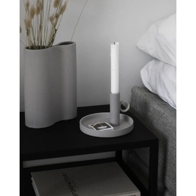Keramický svícen Linde Light Grey 16 cm Storefactory Scandinavia