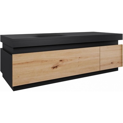 Expedo Koupelnová skříňka pod umyvadlo SELAH, 110x36x45, dub lefkas/černá