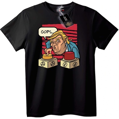 NOONEBRAND Тениска Ups! Ядрен Бутон - 7XL, White