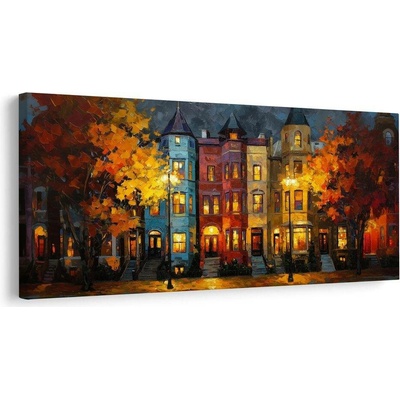 Obraz večerní městská scenérie - 60x30