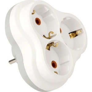 NILSON Трипосочен разклонител Nilson, 3 гнезда, 16А 250V Бял Нилсон (40130101)