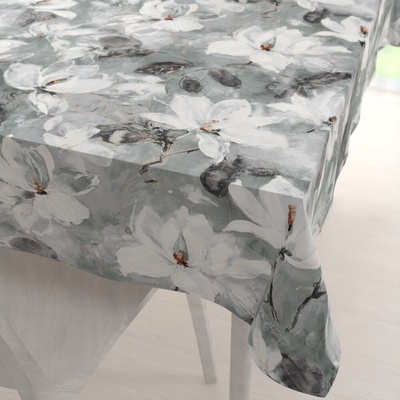 Biante Zamatový obrus Tamara TMR-016 Designové kvetiny na sivozelenom 50x100cm