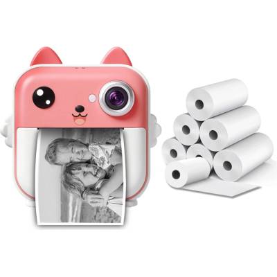 RENEW FORCE Instantný fotoaparát ružový s termotlačou 48 Mpx a 6 roliek papiera