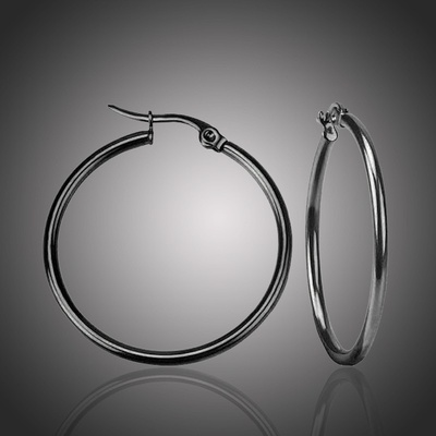 Victoria Filippi Stainless Steel ocelové náušnice Noema Black kruhy chirurgická ocel E18110-4/4 černá