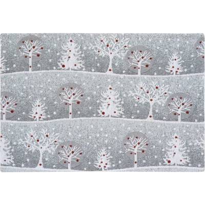 SCANquilt prostírání motiv bílé stromy bílošedá prostírání 30x45 cm