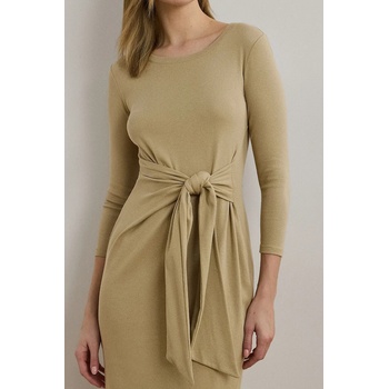 Ralph Lauren Рокля Lauren Ralph Lauren в бежово среднодълга с кройка по тялото 200973598 (200973598)
