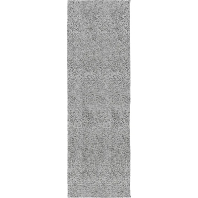 Шаги килим с дълъг косъм, модерен, сив, 80x250 см