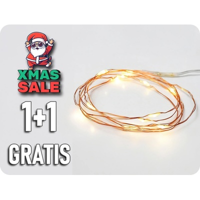 ACA Lighting LED dekorační řetěz 1.2m 12LED 2xCR2032 teplá bílá bez funkcí měď [X0112123]