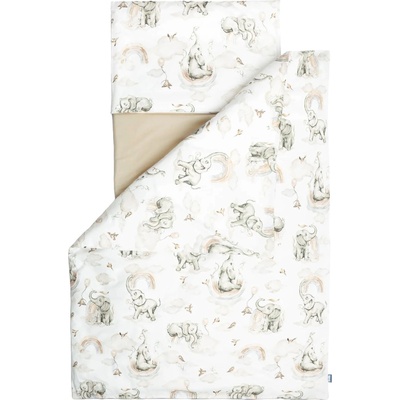 Sensillo Бебешки спален комплект от 3 части Sensillo - Слончета, 120 х 60 cm (SILLO-43550)