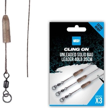 Nash Montáž Cling On Unleaded Solid Bag Leader 35 cm 40 lb 3 ks