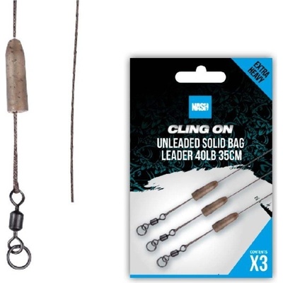 Nash Montáž Cling On Unleaded Solid Bag Leader 35 cm 40 lb 3 ks