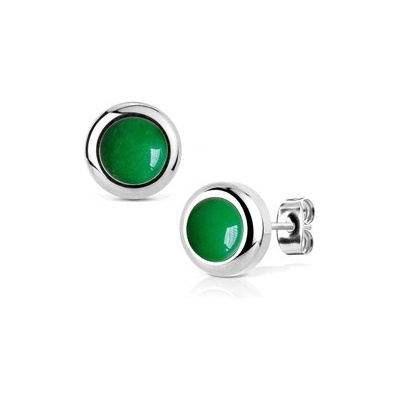 Nubis ocelové náušnice Nefrit NB021-06