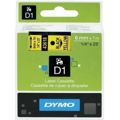 DYMO páska D1 6 mm x 7 m čierna na žltej S0720790