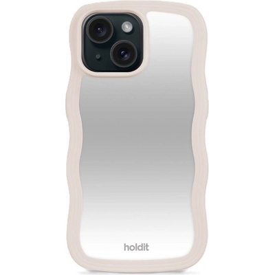 Holdit Калъф Holdit - Wavy, iPhone 13/14/15/16e, Light Beige/Mirror (7330985163142)