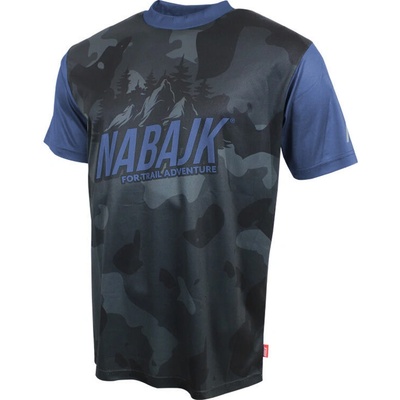 Nabajk Kubba men short sleeve black camo/dark blue