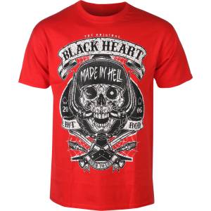 Black heart мъжка тениска с щампа BLACK HEART - MOTOR DEAD RED - Black - 21936