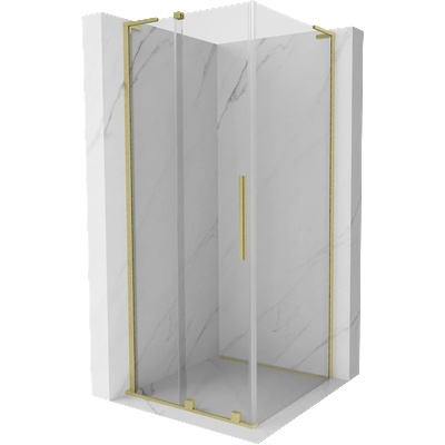 Mexen Velar L плъзгаща се душ кабина 120 x 120 см, прозрачна, златна четкана - 871-120-120-03-55 (871-120-120-03-55)
