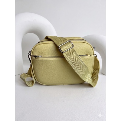 Praktická žltá crossbody kabelka s dvoma priehradkami