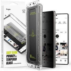 Ringke Затъмняващ Протектор за Samsung S25 Ultra, Ringke Privacy Easy Slide Glass 2бр. , Черен (8800274969476)