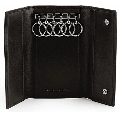 Kľúčenka Kožený obal na kľúče Roncato Pascal Keyring 01 Nero/Black (RO)