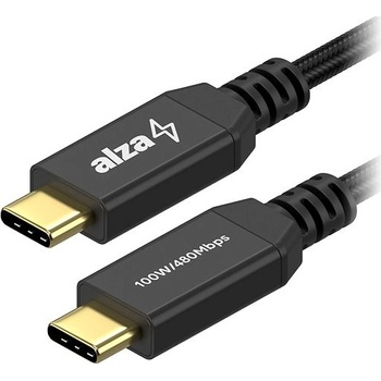 AlzaPower APW-CBTC7010B AluCore USB-C to USB-C, 2.0, 100W, 1m, černý