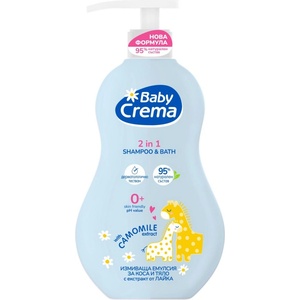 Baby Crema Бебешки гел 2 в 1 Baby crema - Natural, 400 ml, с екстракт от лайка - baby