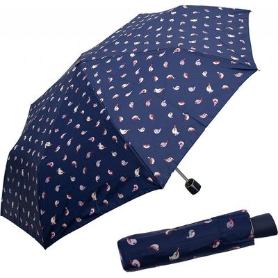 Doppler Mini Fiber Birds dámský skládací deštník modrý