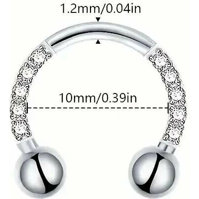 InfinityPierce Titanová podkova se zirkonovými krystaly – G23 - SENLANSPPO06