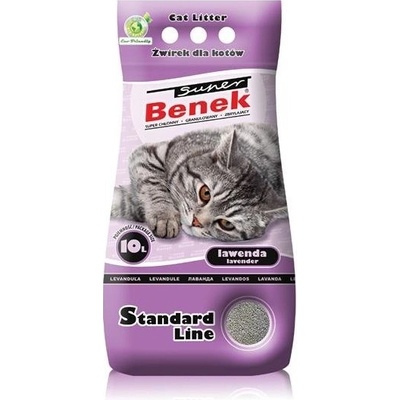 BENEK Super Standard bentonitové stelivo pre mačky s vôňou levandule 10 l