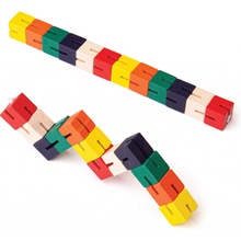 Bigjigs Toys Hlavolam barevný had zelená