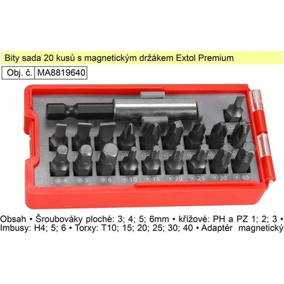 Extol Premium držák hrotů magnetický 20ks, CrV