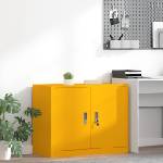 vidaXL Шкаф за съхранение Горчично жълто 90 x 40 x 70 cm Стомана (891637)