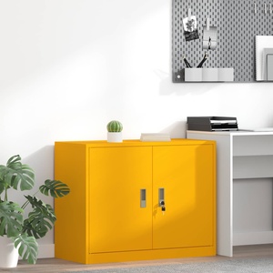 vidaXL Шкаф за съхранение Горчично жълто 90 x 40 x 70 cm Стомана (891637)