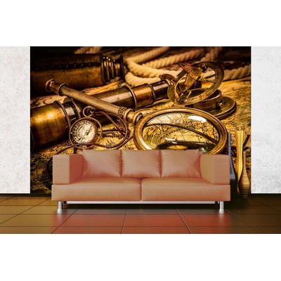 DIMEX ART Самозалепваща се флизелинова фототапета карта с телескоп 375 x 250 см