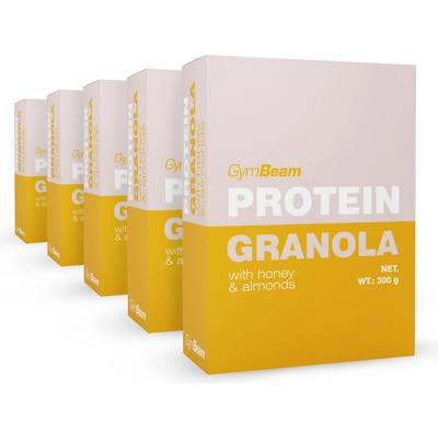 GymBeam Протеинова гранола с мед & бадеми 5 x 300 g