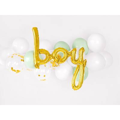Party Deco Фолиев Балон Надпис ''Boy'', Злато, 77x70см (FB44M-019)