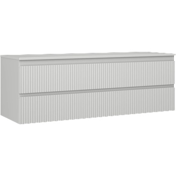 Mexen Rivel шкаф за баня за умивалник 140 см с плот, 2 чекмеджета, оребрен , сив мат - 91A20-14047-2-BFFC62 (91A20-14047-2-BFFC62)