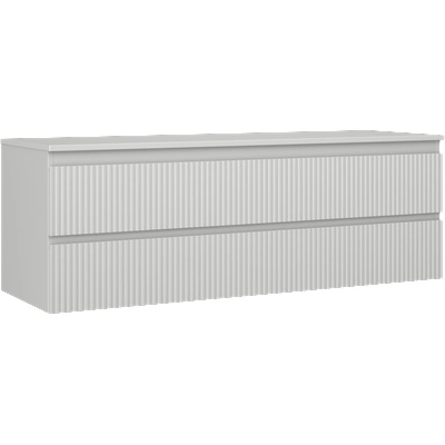 Mexen Rivel шкаф за баня за умивалник 140 см с плот, 2 чекмеджета, оребрен , сив мат - 91A20-14047-2-BFFC62 (91A20-14047-2-BFFC62)