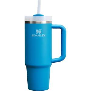 STANLEY 1913 Quencher H2.0 Flowstate Drinking Bottle with Straw 0.89L - Thermo Mug Cools for 9 Hours - 40 Hours Ice Cooled - Thermos Bottle BPA Free - Stainless Steel Drinking Cup - Azure - 100000143569 (10-1
