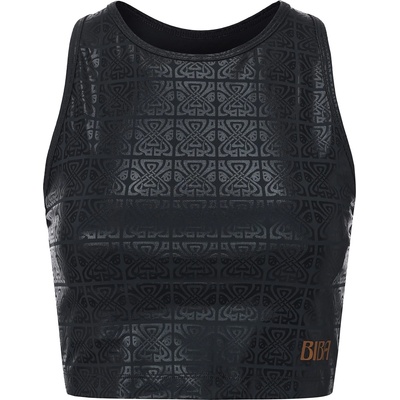 Biba Women's Move Tank Scoop Cropped Performance Gym Vest - Shine Logo