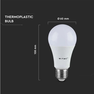 V-TAC LED žárovka E27 A60 8,5W, Neutrální bílá 4000 4500K