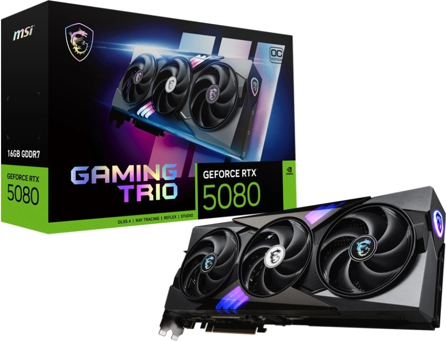 MSI GeForce RTX 5080 GAMING TRIO OC 16GB GDDR7 256bit (RTX 5080 16G GAMING TRIO OC)