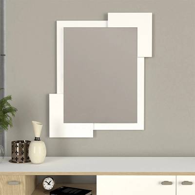 TopMebel Селинос меламиново огледало в бял цвят 65x2.2x85см