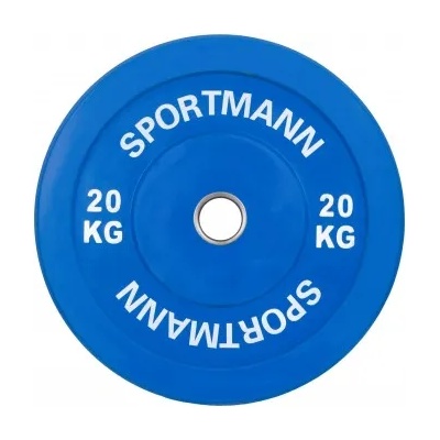 Sportmann Гумена тежест Bumper Plate SPORTMANN 20 кг / 51 мм- Син