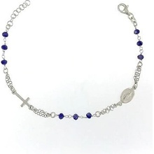 INFINITYSILVER Strieborný náramok ruženec tmavomodrý 166301BLU18+
