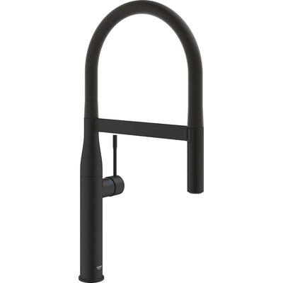 GROHE Essence Професионален кухненски смесител с гъвкав шлаух, phantom black (30503KF0)