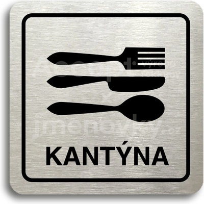 ACCEPT Piktogram kantýna II - stříbrná tabulka - černý tisk